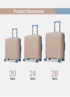 BRITISH TOURISTER 3-Piece Hardshell Polypropelene Spinner Luggage Set (Small, Medium, Large) - Champagne  - Image 2