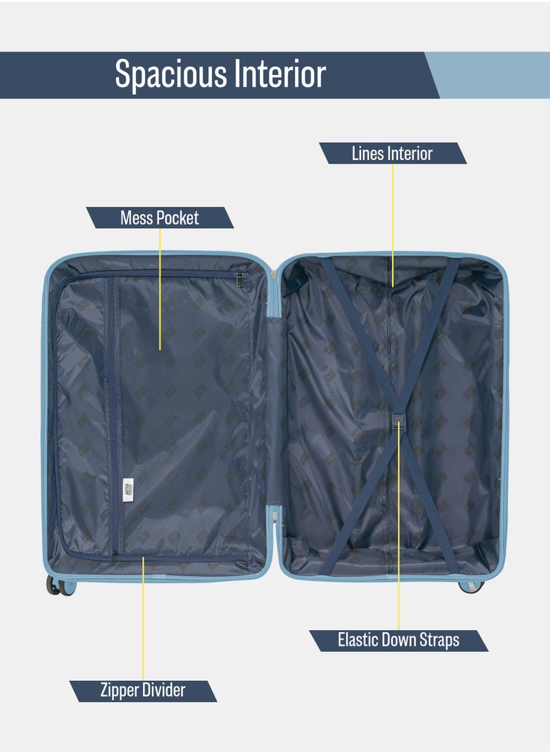 BRITISH TOURISTER - Polypropylene Hardshell Luggage Set 3-Piece Spinner – Lightweight & Durable 20/24/28 Inch (Small, Medium, Large) – Champagne - Image 1