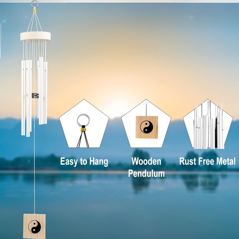 ARM nest Wind Chime | Wind Chimes for Balcony | Wind Chimes for Home Positive Energy (Silver) - Image 2