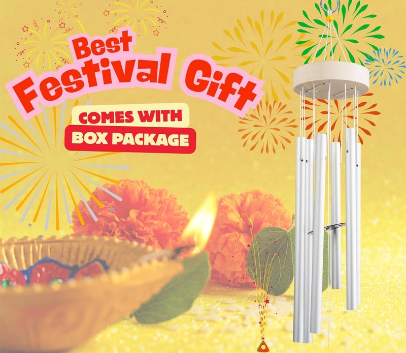 ARM nest Wind Chime | Wind Chimes for Balcony | Wind Chimes for Home Positive Energy (Silver) - Image 4