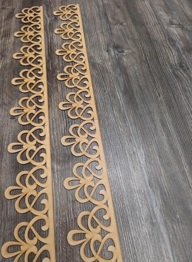 Haoser 5 Pcs MDF Decorative Wood Border Embellishments - MDF Trim for Wall Decor, Furniture, DIY Crafts, Scrapbooking, and Art Projects (12x4 Inch) - Image 2