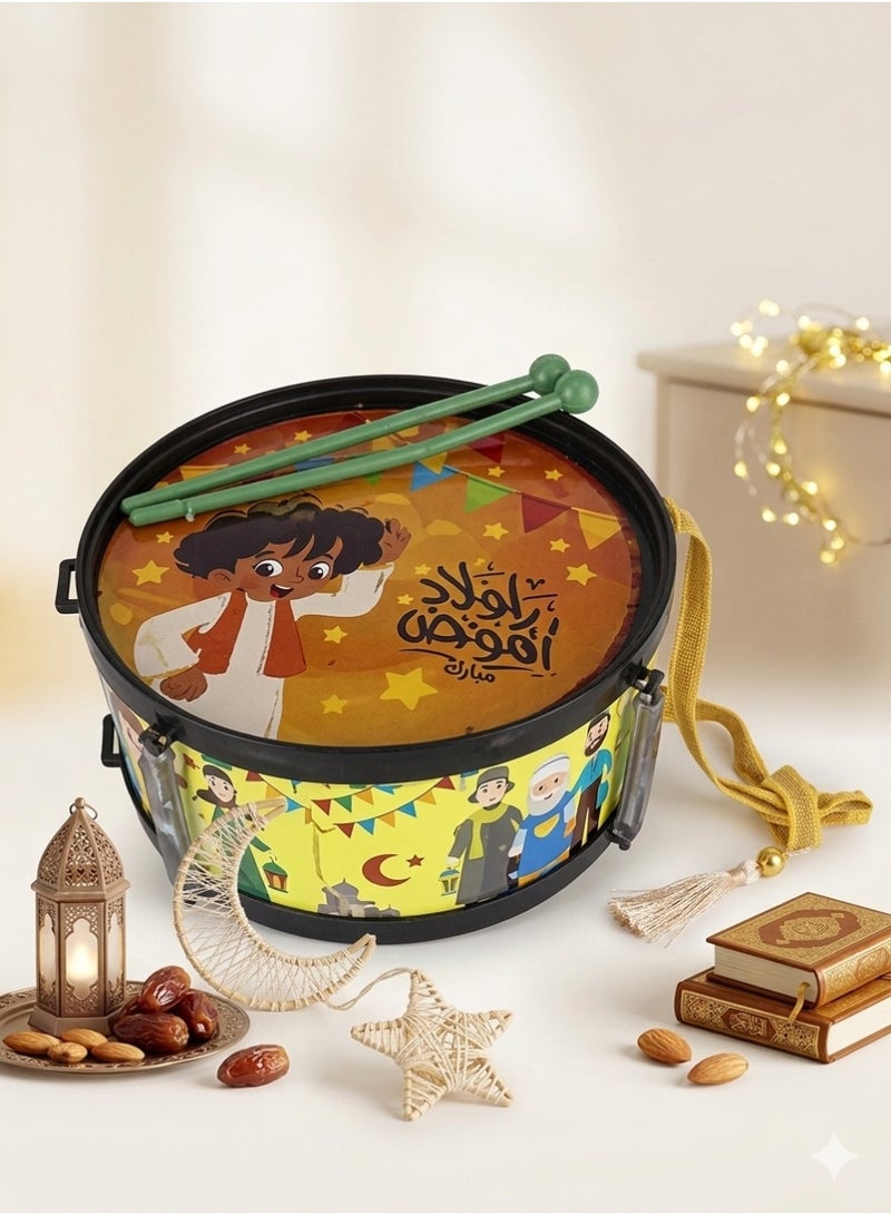 طبلة درامز للأطفال بتصميم رمضان– وطبلات ملونة اشكال متعددة - Image 1