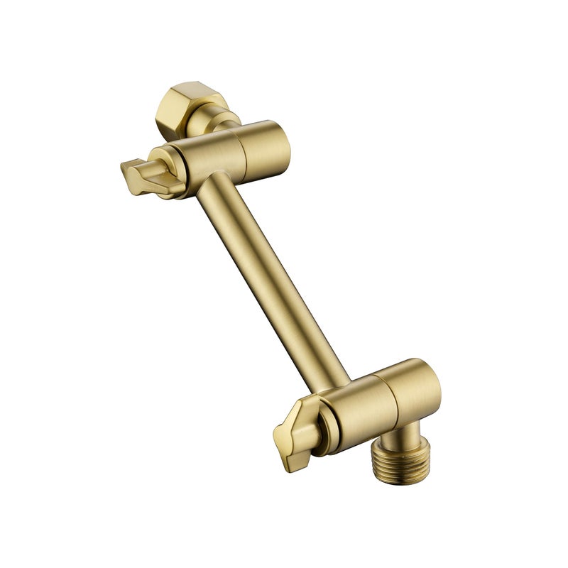 Senhozi Brushed Gold 4" Shower Head Extension Arm, Senhozi Adjustable Shower Extension Arm for Rain Shower Head, Shower Head Attachment for Shower Extension, SE003BG - Image 1