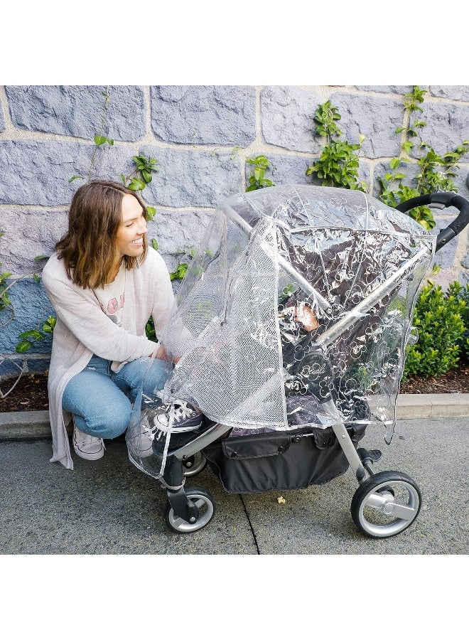 J.L. Childress Disney Baby by J.L. Childress Universal Stroller Rain Cover, Mickey Metallic Silver - Image 5