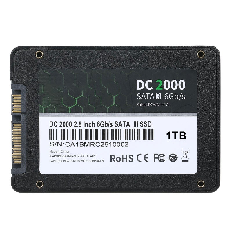 قرص أقراص ذاكرة وثيقة داخلي SSD مقاس 2.5 بوصة سعة 128 من طراز DC2000، واجهة SATA III، سرعة قراءة وكتابة سريعة لأجهزة الكمبيوتر المحمول والجهاز الحاسوبي الثابت - Image 2