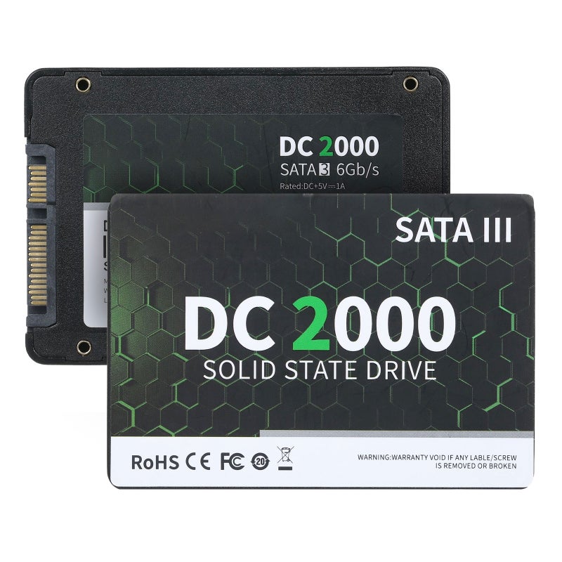 قرص أقراص ذاكرة وثيقة داخلي SSD مقاس 2.5 بوصة سعة 128 من طراز DC2000، واجهة SATA III، سرعة قراءة وكتابة سريعة لأجهزة الكمبيوتر المحمول والجهاز الحاسوبي الثابت - Image 3