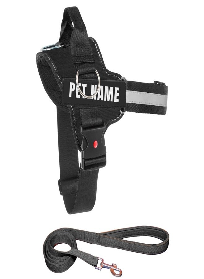 KIKA Pets No Pull Dog Harness with Name | Custom Dog Harness for Small Dogs, Small Size (for 5-12 kg Dogs) Midnight Black with Leash Padded - Image 1