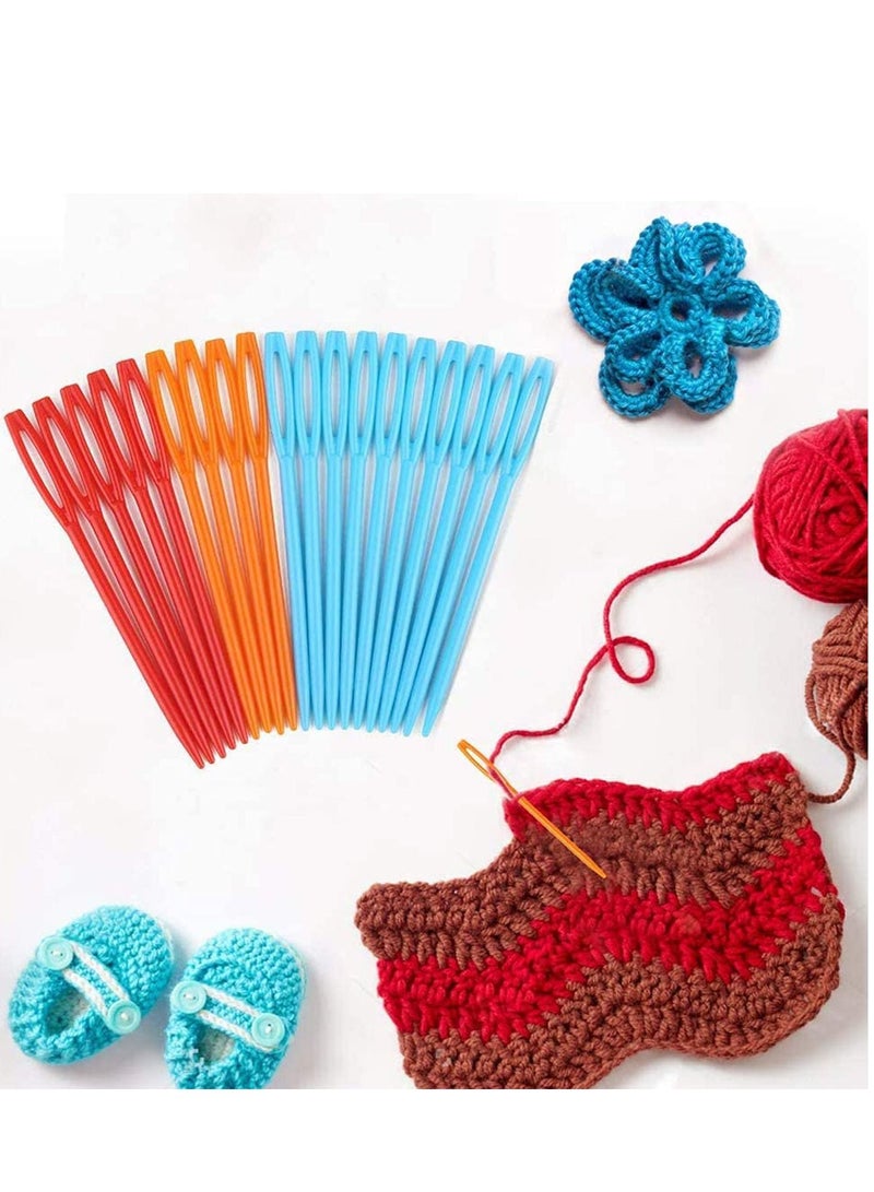 SYOSI Large Eye Plastic Needles 2.7inch/7cm Learning Safety Lacing For Kids And Sewing Handmade Crafts Sizes Yarn Needle For Diy Random Color 50 Pcs  - Image 3