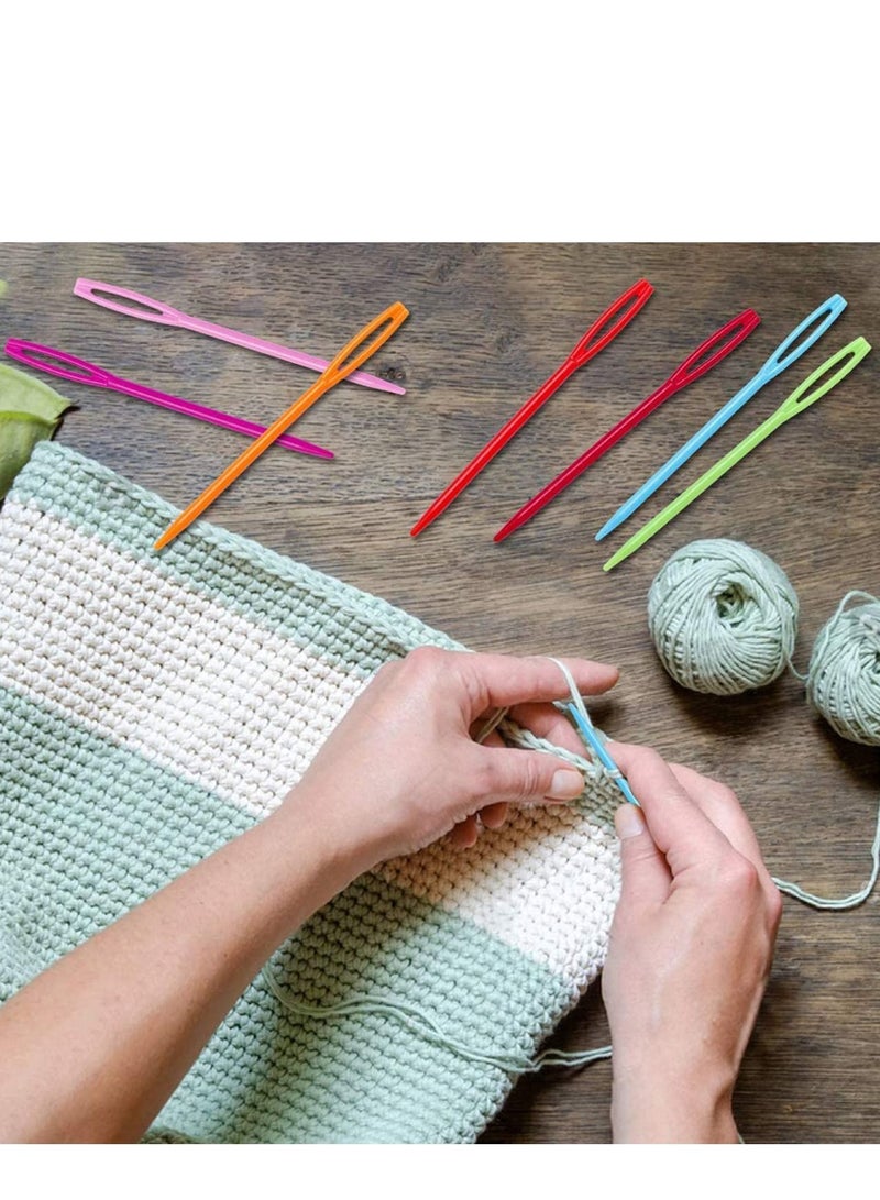 SYOSI Large Eye Plastic Needles 2.7inch/7cm Learning Safety Lacing For Kids And Sewing Handmade Crafts Sizes Yarn Needle For Diy Random Color 50 Pcs  - Image 4
