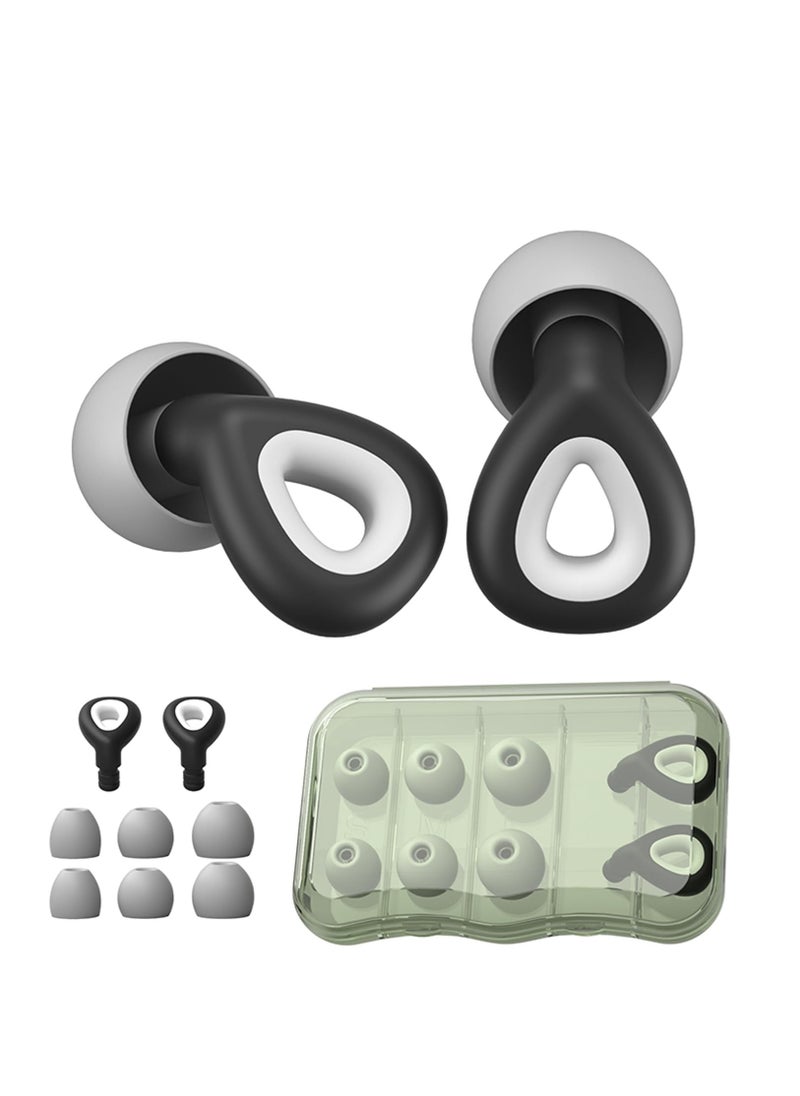 Generic - Ear Plugs for Sleeping Noise Cancelling Reduction Ear Plugs for Concert Swimming Ear Plugs Vetikin Reusable Soft Silicone Ear Plugs for Kids Adults 6 Ear Tips in S/M/L Hearing Protection (Black) - Image 1