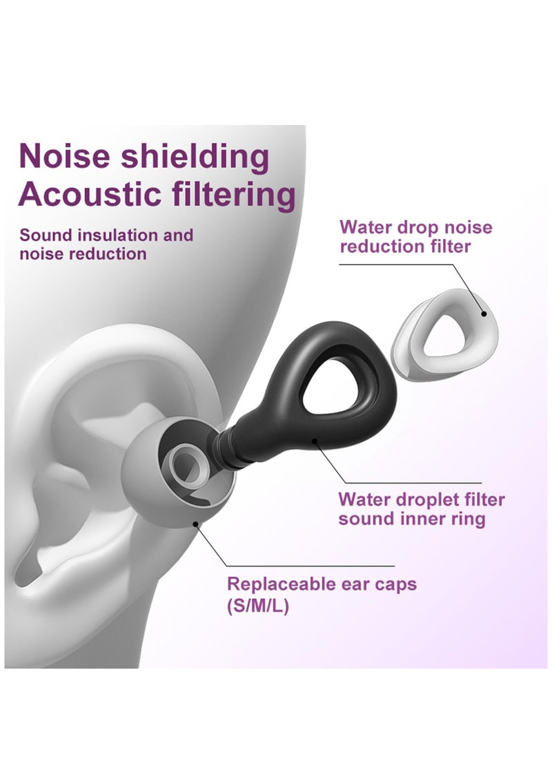 Generic - Ear Plugs for Sleeping Noise Cancelling Reduction Ear Plugs for Concert Swimming Ear Plugs Vetikin Reusable Soft Silicone Ear Plugs for Kids Adults 6 Ear Tips in S/M/L Hearing Protection (Black) - Image 1