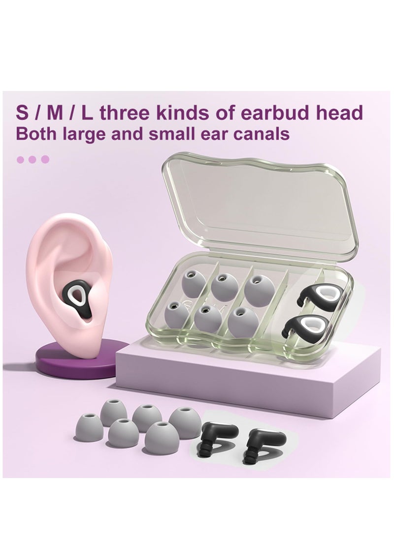 Generic - Ear Plugs for Sleeping Noise Cancelling Reduction Ear Plugs for Concert Swimming Ear Plugs Vetikin Reusable Soft Silicone Ear Plugs for Kids Adults 6 Ear Tips in S/M/L Hearing Protection (Black) - Image 1