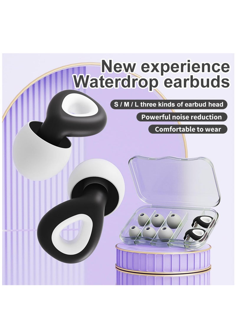 Generic - Ear Plugs for Sleeping Noise Cancelling Reduction Ear Plugs for Concert Swimming Ear Plugs Vetikin Reusable Soft Silicone Ear Plugs for Kids Adults 6 Ear Tips in S/M/L Hearing Protection (Black) - Image 1