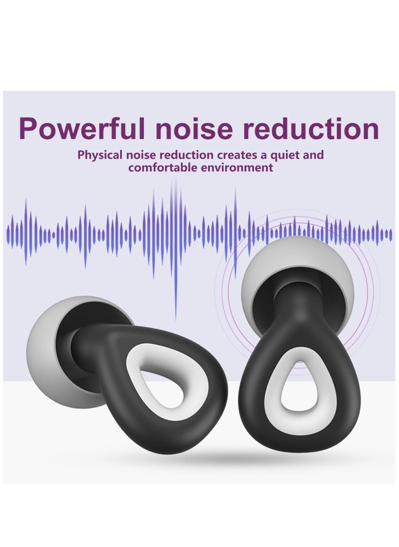 Generic - Ear Plugs for Sleeping Noise Cancelling Reduction Ear Plugs for Concert Swimming Ear Plugs Vetikin Reusable Soft Silicone Ear Plugs for Kids Adults 6 Ear Tips in S/M/L Hearing Protection (Black) - Image 1