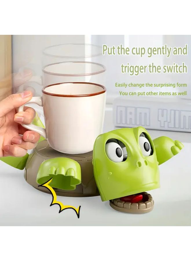 Beige And Pink Funny Turtle Coaster With Expressive Eyes Non Slip Drink Cup Holder - Image 4