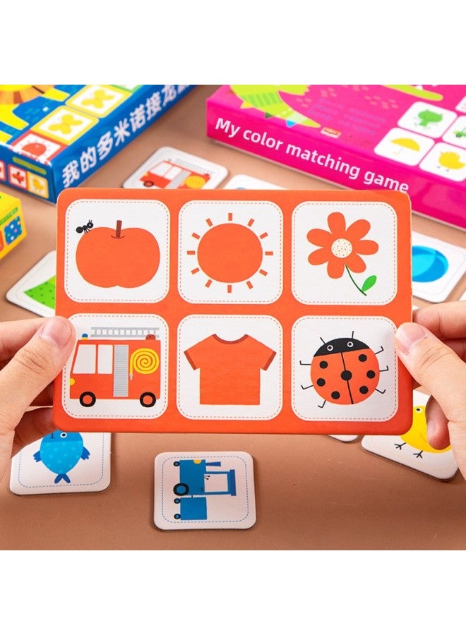 Boys And Girls Toys Early Education Puzzle 2-6 Years Old Children's Intelligence Development Baby Puzzle Game Kids Matching Puzzle-Color:My Domino Solitaire Game [28 Cards 2-4 Player Game]] - Image 4