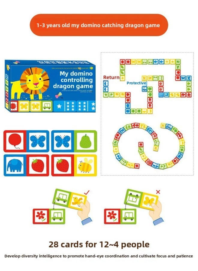 Boys And Girls Toys Early Education Puzzle 2-6 Years Old Children's Intelligence Development Baby Puzzle Game Kids Matching Puzzle-Color:My Domino Solitaire Game [28 Cards 2-4 Player Game]] - Image 1