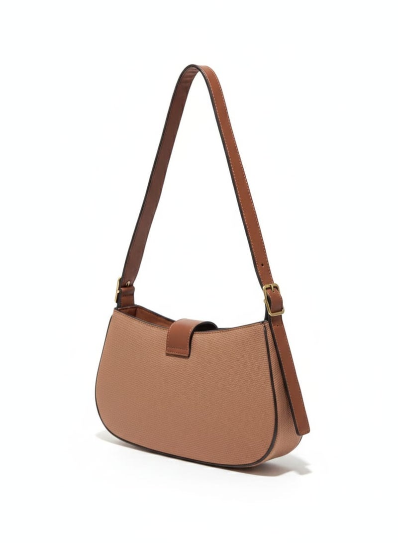 Jeans leather crossbody bag, shoulder bag with a connected strap and modern design. - Image 3
