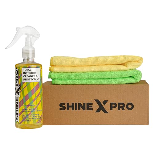 ShineXPro Car Interior Cleaner and Protectant - Citrus Scent - Safe As a Car Seat Cleaner and For All Interior Surfaces Including Leather and Fabric - Image 1