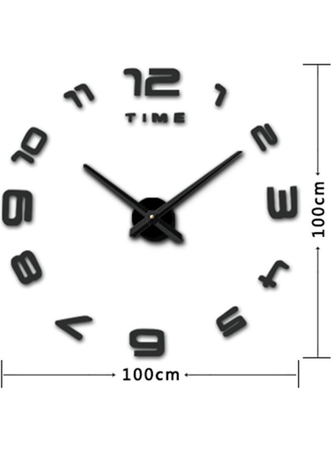 NIBEMINENT DIY 3D Mirror Wall Sticker Quiet Clock Black - Image 2