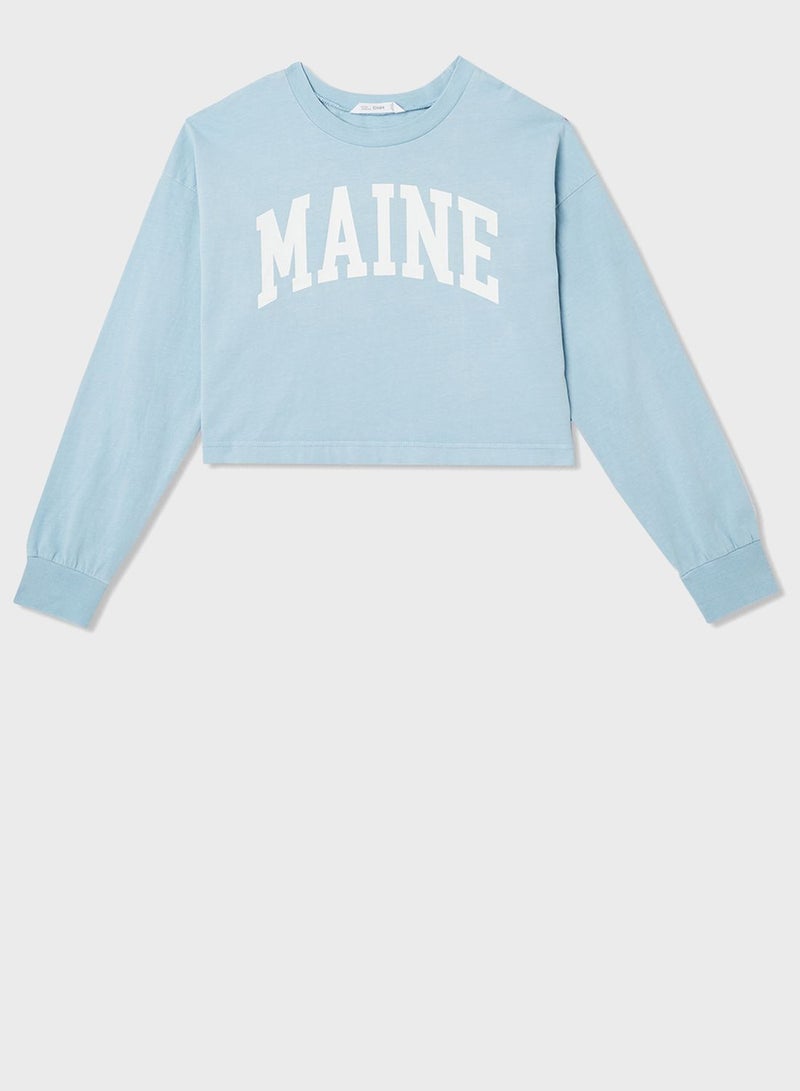 MANGO Youth Slogan Long Sleeve Sweatshirt  - Image 1
