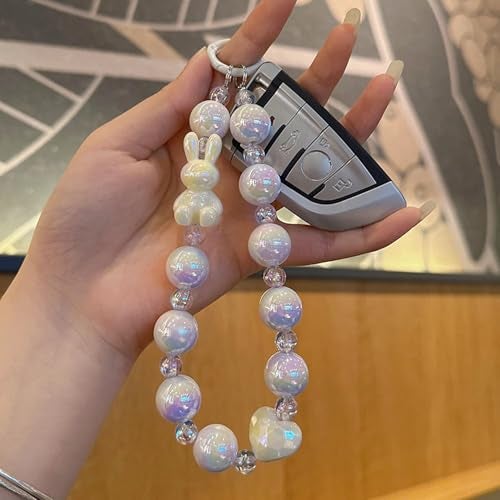 KC Rabbit Charm for mobile phone case cover, Lanyard Keychain Hanging, Phone Pendant Wrist Bracelet Holder | Purse, Camera, Mobile Cover Charm Strap Smartphone Case For Girls Women (Purple) - Image 5