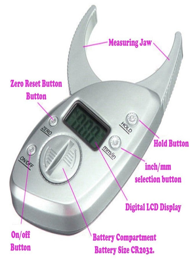 Gadget Hero's Digital Skin fold Caliper Body Fat Measure Kit for Fitness Weight Any Age Gender 0-50mm / 0-2 inches. - Image 4