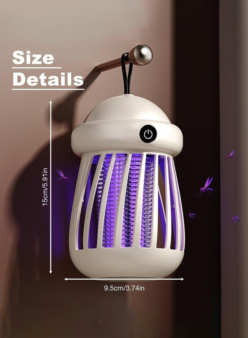 Ump Electric Bug Zapper, Rechargeable Mosquito Killer Lamp, Portable Electric Fly Zapper, UV Light Insect Trap, Silent Operation, Indoor Outdoor for Garden, for Desert Camping , Home, Garden & Patio (Greamy White) - Image 3