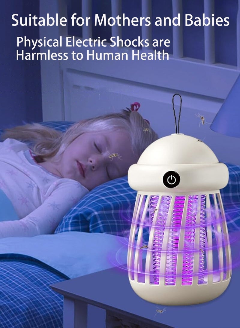 Ump Electric Bug Zapper, Rechargeable Mosquito Killer Lamp, Portable Electric Fly Zapper, UV Light Insect Trap, Silent Operation, Indoor Outdoor for Garden, for Desert Camping , Home, Garden & Patio (Greamy White) - Image 4