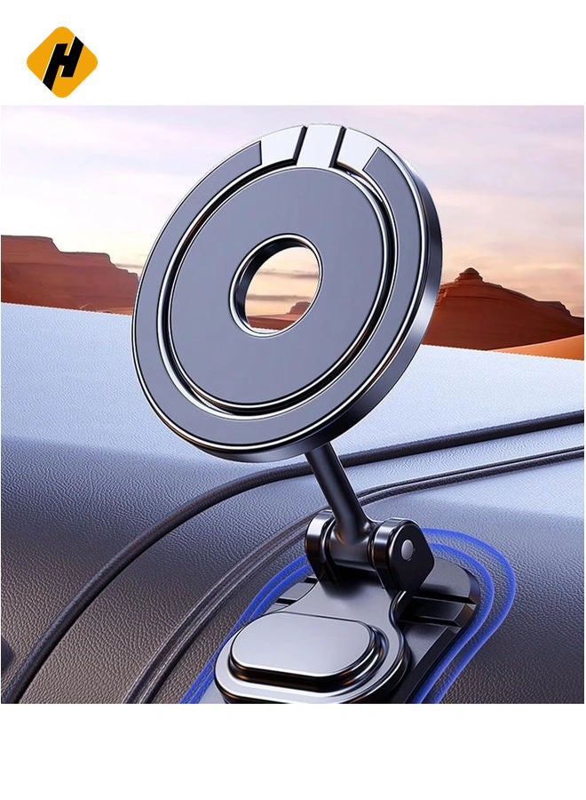 HuHa Magnetic Phone Car Mount - 360-Degree Rotating and Folding Stand for iPhone 15, 14, 13 Pro Max Plus with MagSafe Compatibility  - Image 1