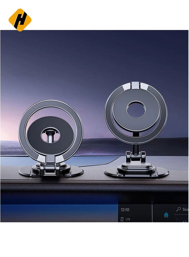 HuHa Magnetic Phone Car Mount - 360-Degree Rotating and Folding Stand for iPhone 15, 14, 13 Pro Max Plus with MagSafe Compatibility  - Image 3