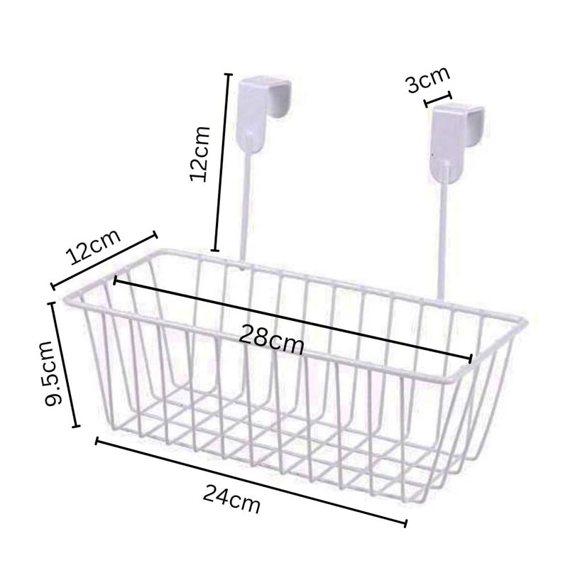 Go Hooked سلة معلقة فوق الباب منظم تخزين خزانة بيضاء موفرة للمساحة متعددة الاستخدامات أنيقة متينة فعالة حديثة عملية مريحة عبوة من 1 - Image 2