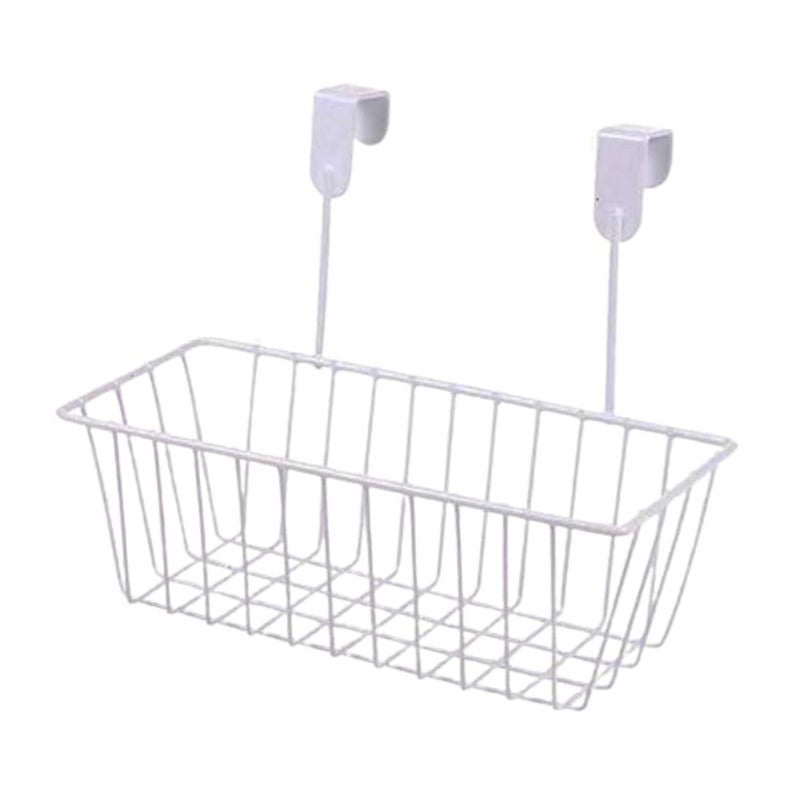 Go Hooked سلة معلقة فوق الباب منظم تخزين خزانة بيضاء موفرة للمساحة متعددة الاستخدامات أنيقة متينة فعالة حديثة عملية مريحة عبوة من 1 - Image 3