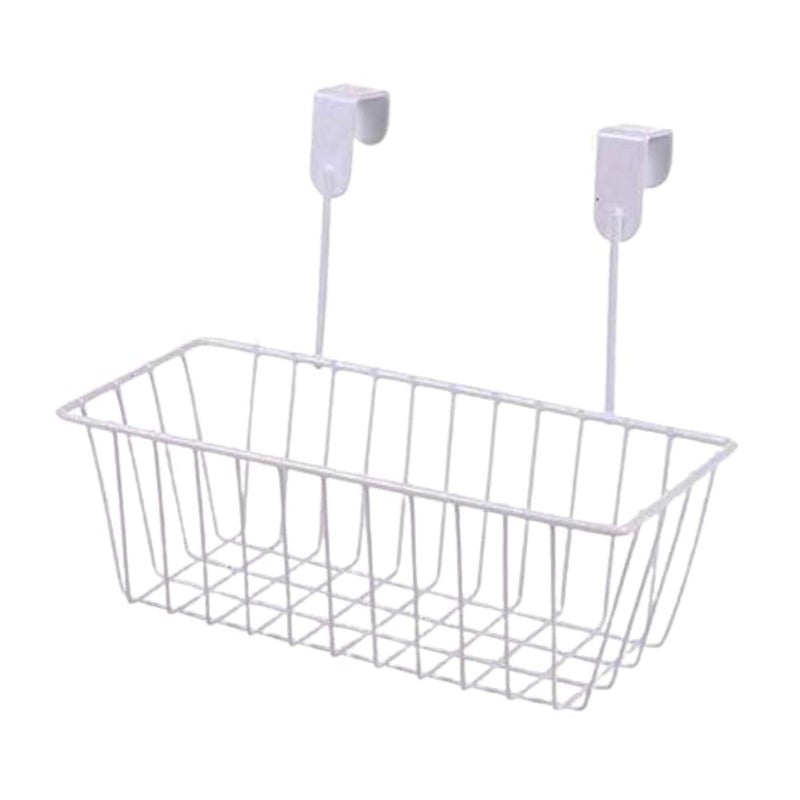 Go Hooked سلة معلقة فوق الباب منظم تخزين خزانة بيضاء موفرة للمساحة متعددة الاستخدامات أنيقة متينة فعالة حديثة عملية مريحة عبوة من 1 - Image 5