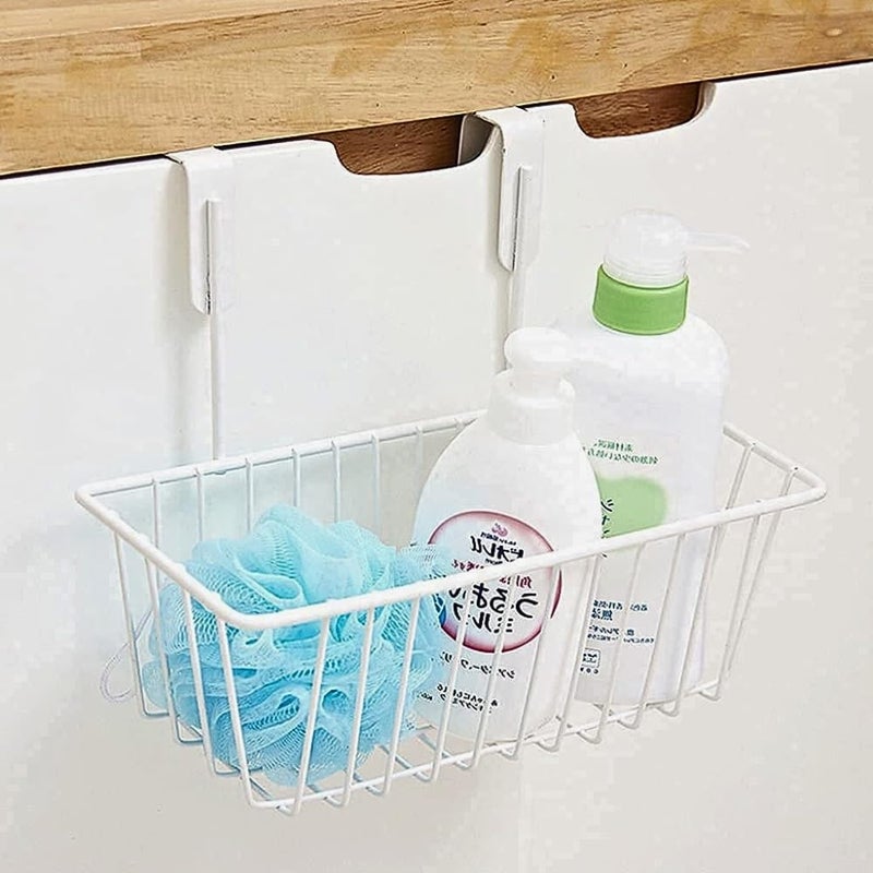 Go Hooked سلة معلقة فوق الباب منظم تخزين خزانة بيضاء موفرة للمساحة متعددة الاستخدامات أنيقة متينة فعالة حديثة عملية مريحة عبوة من 1 - Image 4