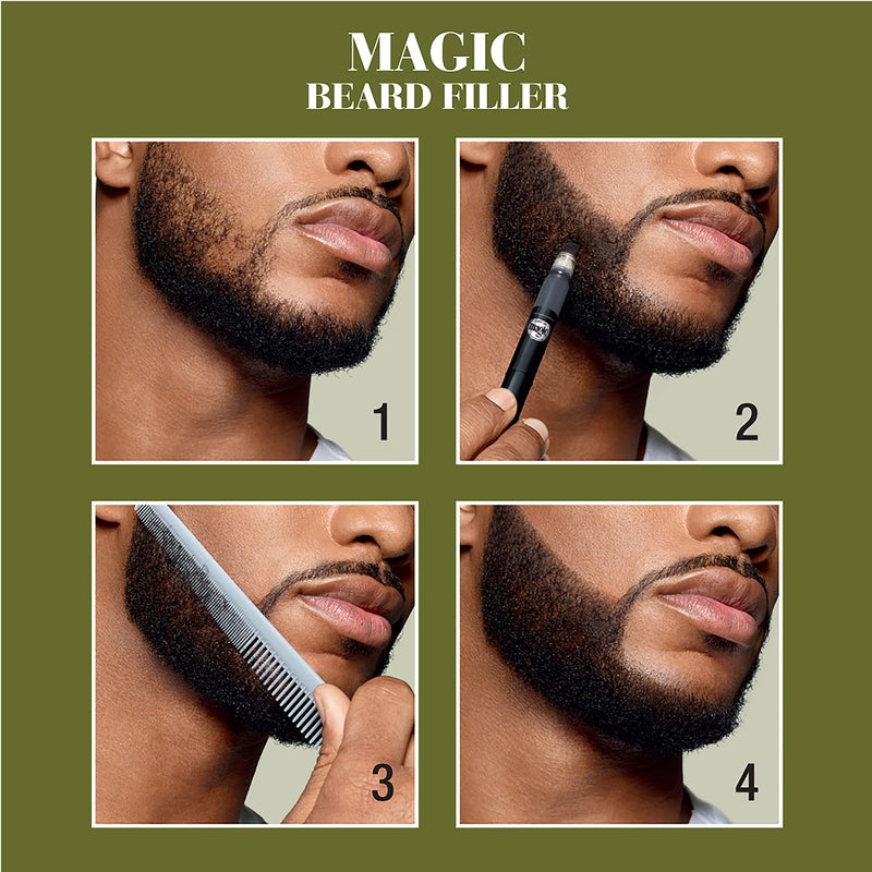 SoftSheen-Carson Magic Grooming Beard Filler Pencil Brush for Men, Waterproof, Fill in Patchy Beard & Cover Greys, Natural Black Shade, Black, 0.05 Fl Oz - Image 2