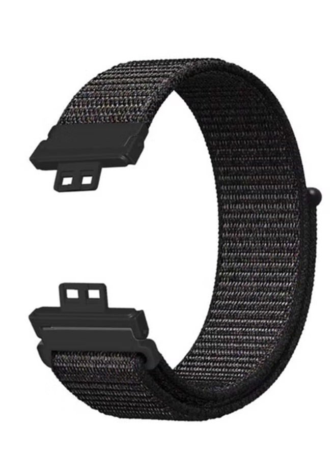 Nylon Replacement Strap for Huawei Watch Fit Black/Blue (2pcs) - Image 5