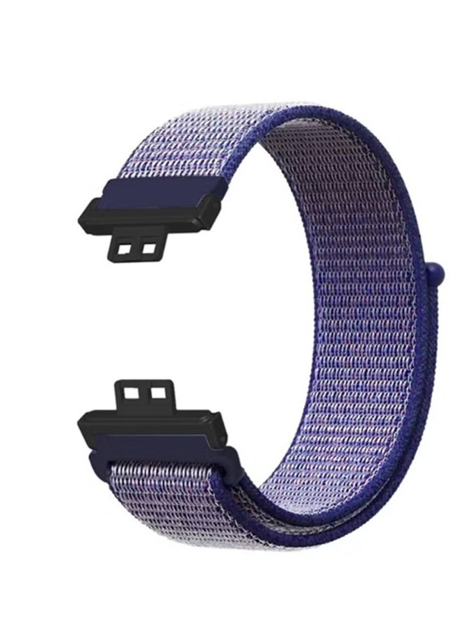 Nylon Replacement Strap for Huawei Watch Fit Black/Blue (2pcs) - Image 4