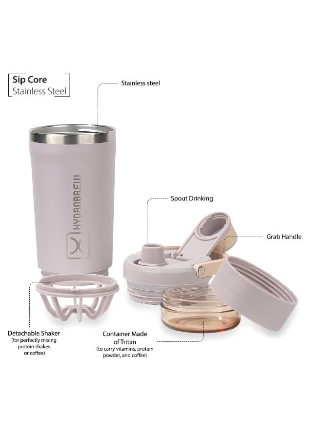 Hydrobrew Personalized Sip Core Stainless Steel Bottle w/t Tritan™ Container - 18/8 Premium Double Wall Stainless Steel - OLIVE SAGE - Image 5