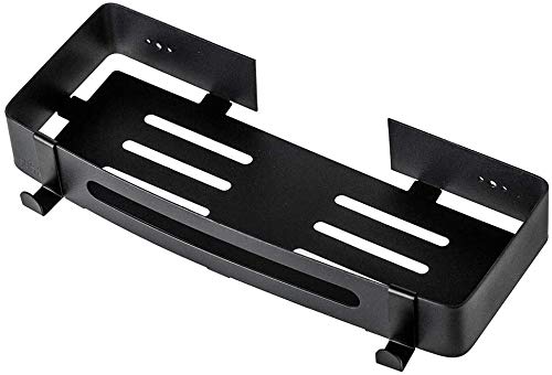 Tagve Adhesive Bath and Shower Shower Shelf with Removable Hooks, No Drilling, with Glue and Screws, Stainless Steel Storage Shelves for Bathroom and Kitchen (Rectangle) - Image 1