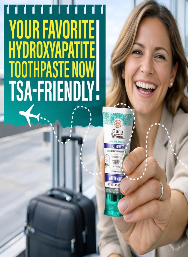 GuruNanda Travel Toothpaste with Hydroxyapatite, Travel-Size Toothpaste to Whiten Teeth & Freshen Breath, TSA-Friendly, Portable, Compact, Fluoride Free, Natural CocoMint Jasmine Neem, 1 oz - Image 2