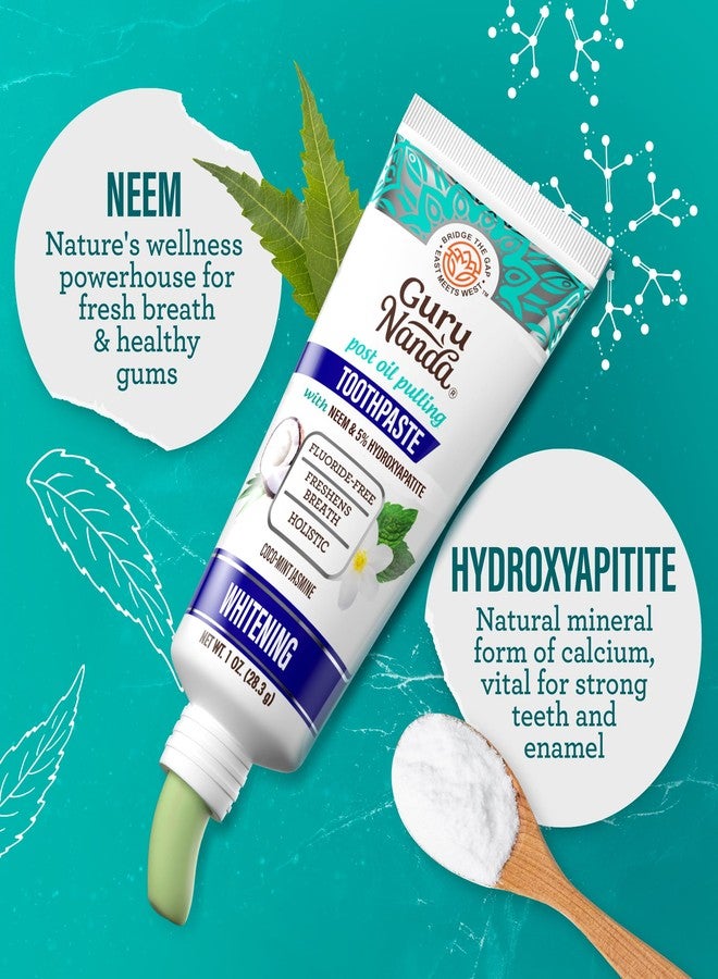 GuruNanda Travel Toothpaste with Hydroxyapatite, Travel-Size Toothpaste to Whiten Teeth & Freshen Breath, TSA-Friendly, Portable, Compact, Fluoride Free, Natural CocoMint Jasmine Neem, 1 oz - Image 3