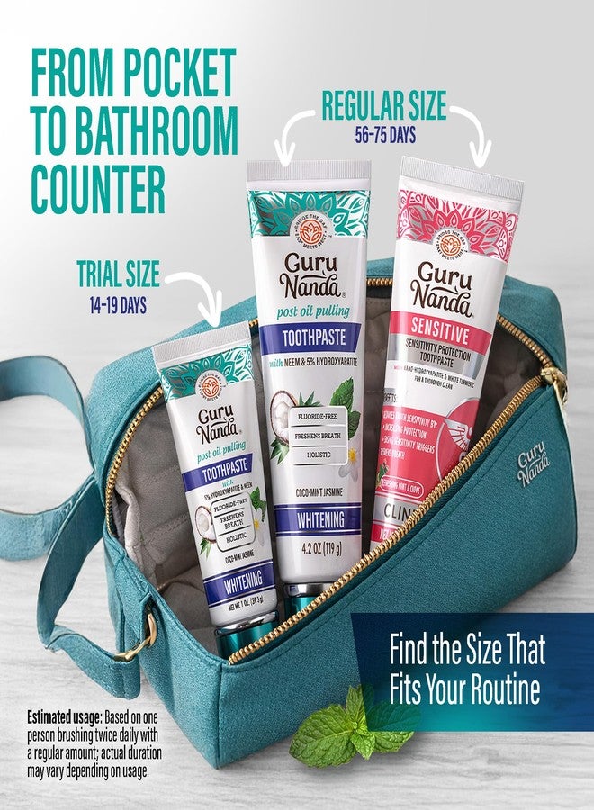 GuruNanda Travel Toothpaste with Hydroxyapatite, Travel-Size Toothpaste to Whiten Teeth & Freshen Breath, TSA-Friendly, Portable, Compact, Fluoride Free, Natural CocoMint Jasmine Neem, 1 oz - Image 5