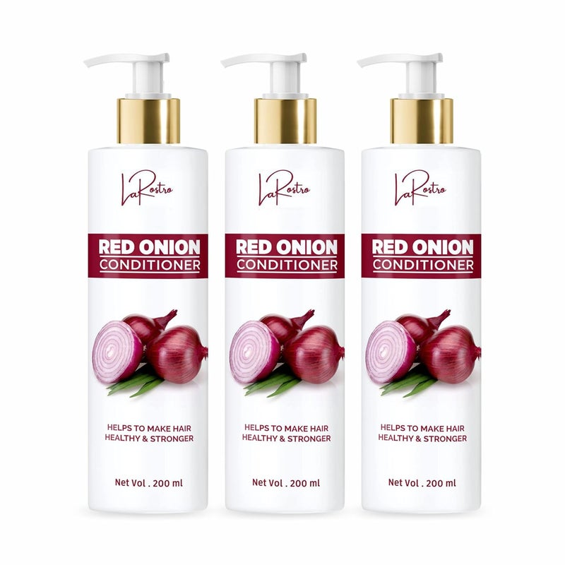 La Rostro Red Onion Conditioner With Red Onion Oil Improve Strength Of Hair Roots And Cells Also Makes Hair Healthy And Dandruff Free And Hair Fall Control 200ml Pack of 3 - Image 1