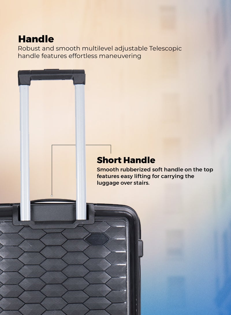 ستارجولد حقيبة أمتعة بعجلات من البولي بروبيلين الصلب من 3 قطع مع حقيبة سفر بقفل TSA - Image 2