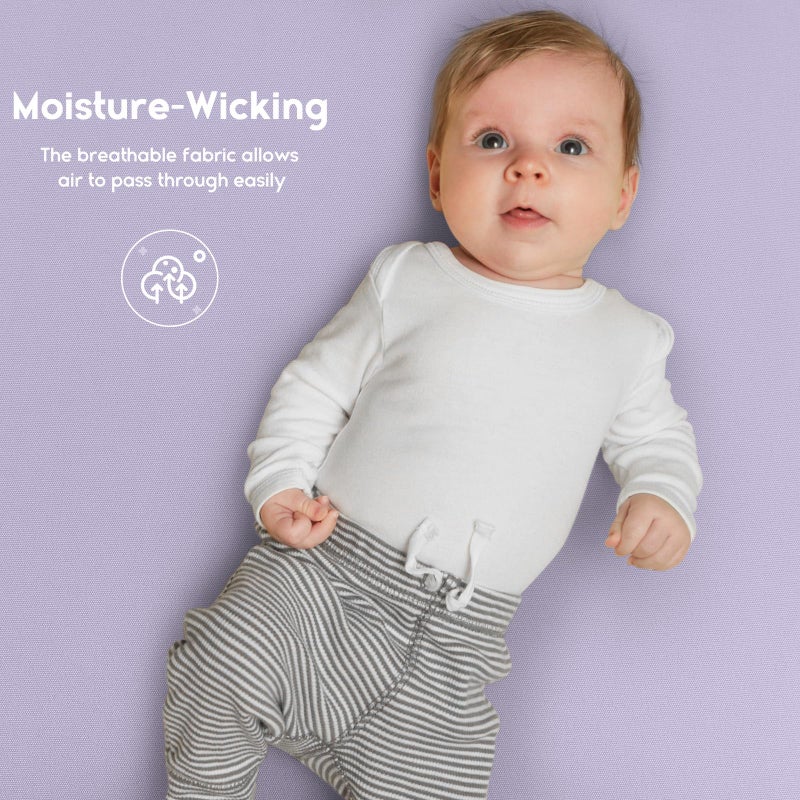 Yoofoss Baby Crib Sheets for Boys Girls, Fitted Crib Sheet 2 Pack for Standard Crib and Toddler Mattress, Super Soft Microfiber Baby Sheet 28x52x8in(Purple+Unicorn) - Image 5