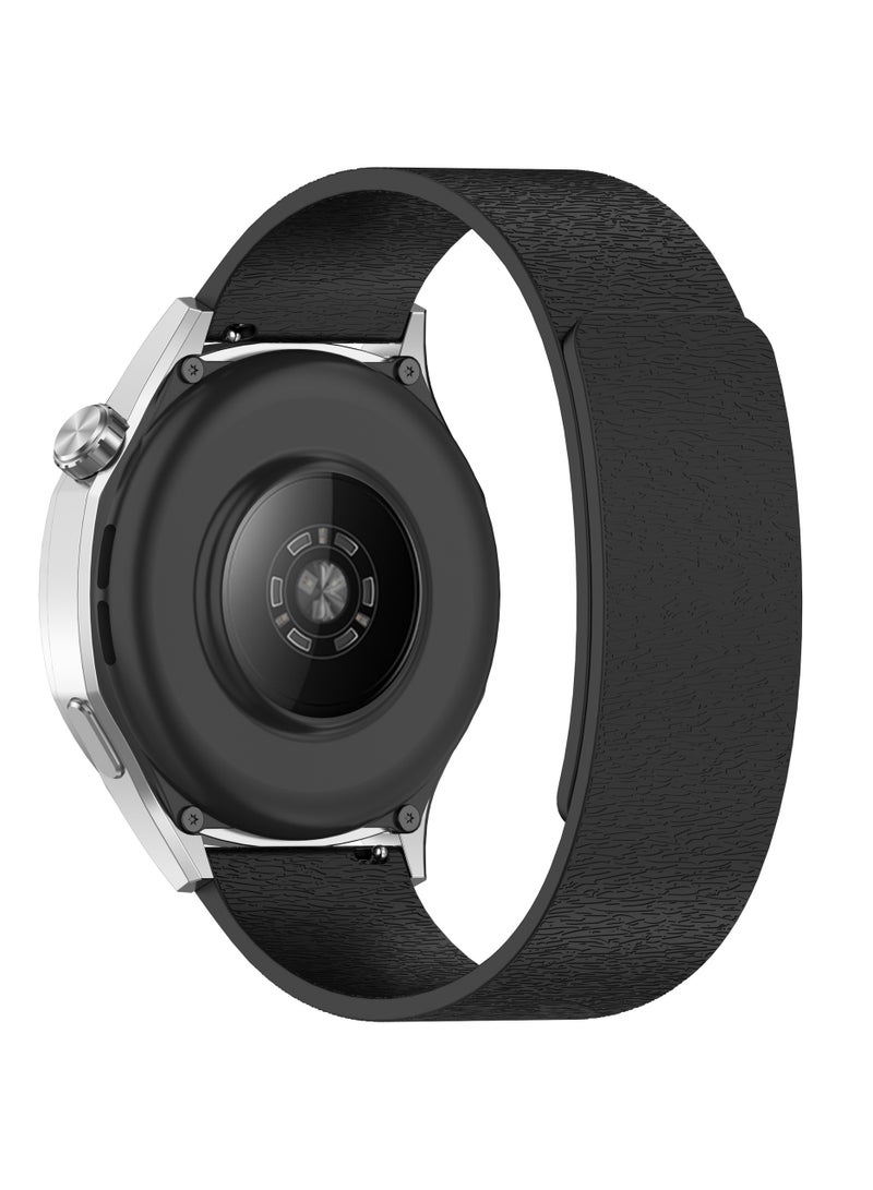 Soft and Skin Friendly Silicone Sport Watch Strap, Magnetic Suction Watchband for HUAWEI Watch GT 5/GT6 Black - Image 1