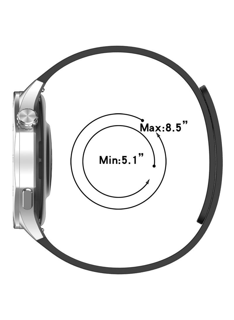 Soft and Skin Friendly Silicone Sport Watch Strap, Magnetic Suction Watchband for HUAWEI Watch GT 5/GT6 Black - Image 3