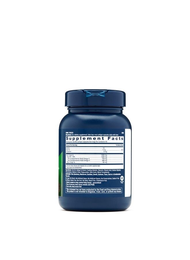 GNC Triple Strength Fish Oil Mini,120 Mini Softgels - Image 2