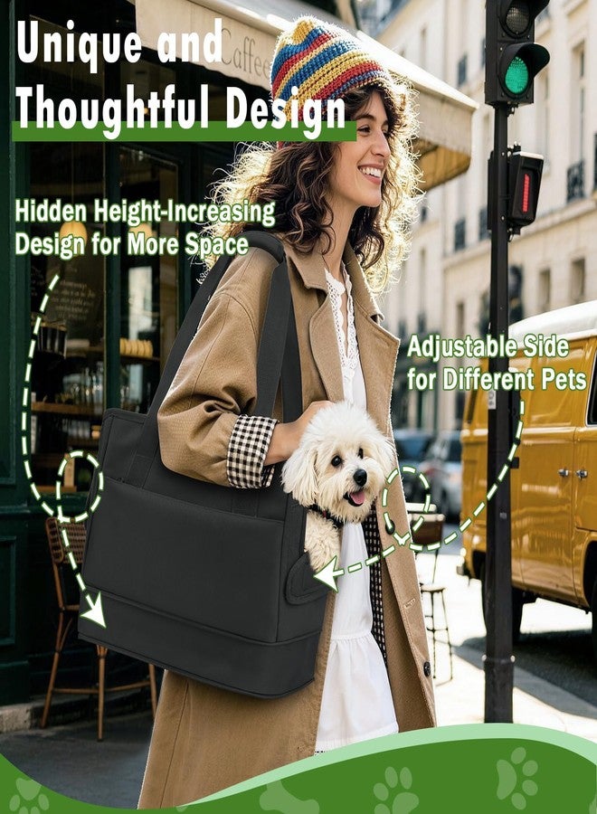 SIDESUGAR Dog Purse Carrier for Small Dogs Under 10 lbs with Pockets Adjustable Soft Sided Pad Extendable Dog Carriers Tote for Puppies with Safety Leash Clip for Travel Shopping (Apricot) - Image 4